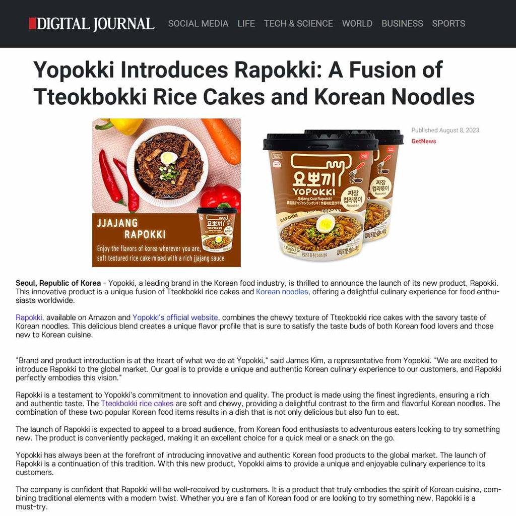 Yopokki Introduces Rapokki: A Fusion of Tteokbokki Rice Cakes and Korean Noodles