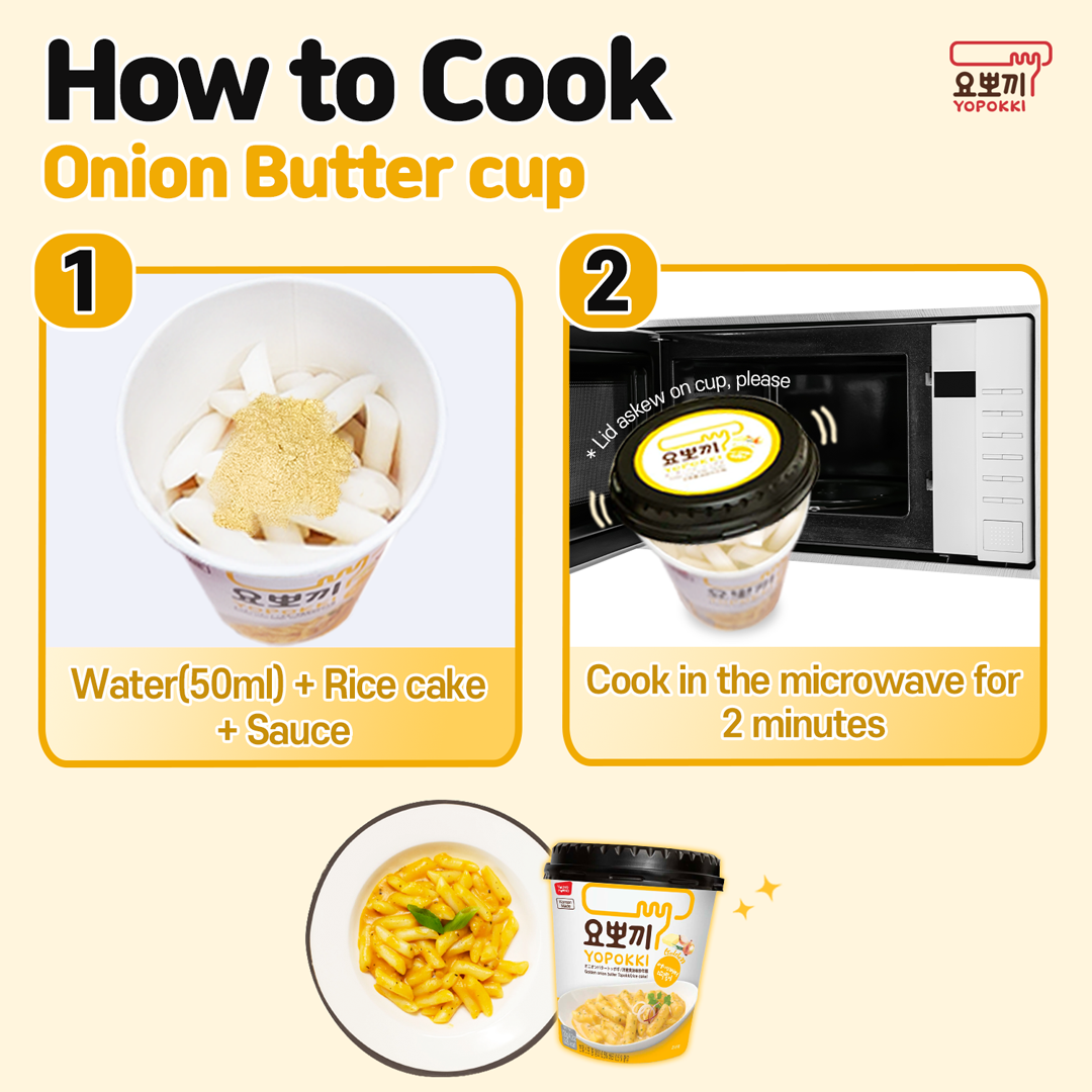 Yopokki - Onion Butter Topokki - Onion Butter Cup 12EA - Step by step Receipt