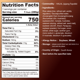 [MUI Halal] Jjajang tteokbokki 1 Pack - Nutrition Facts