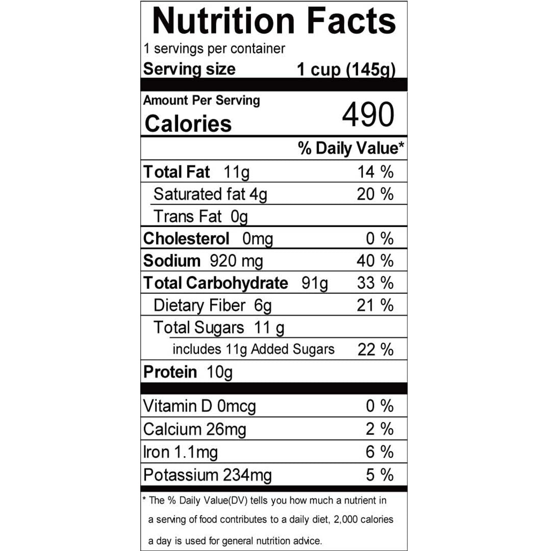 Jjajang Rabokki - Nutrition Facts