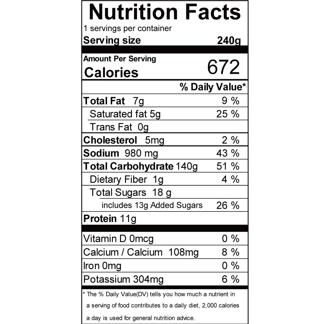 Onion Butter Topokki - Nutrition Facts